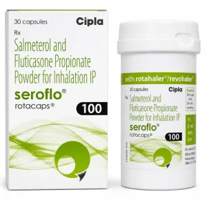 Seroflo Rotacaps 100 box and bottle, Salmeterol and Fluticasone by Cipla